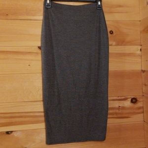 Boohoo Grey Midi Pencil Skirt